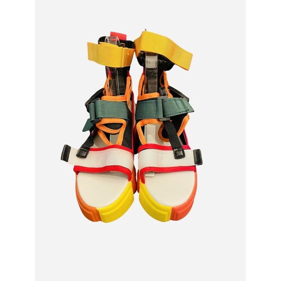 Open Toe Strap Women’s Colorblok Colorblock Sandals Size 38 (6-6.5) - Picture 1 of 7